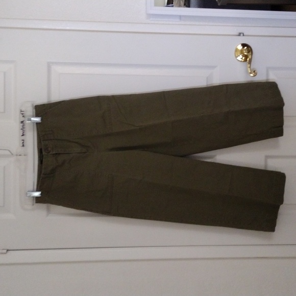 Women's Army Green Crop Jean Pants ❤️ - Picture 1 of 5